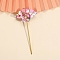 Flower Fan Cloth Hair Sticks, Hair Accessories for Women & Girls, Pink, 150mm