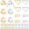 Unicraftale DIY Love Charm Cuff Ring Making Kit, Including Stainless Steel Loop Ring Base, 304 Stainless Steel Charms & Jump Rings, Golden & Stainless Steel Color, 36Pcs/box