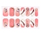 Nail Art Full Cover Nail Stickers, Tartan Daisy Pineapple Self-Adhesive Glitter Powder Gel Nail Art Decals, for Nail Tips Decorations, Pink, 24x8mm, 14pcs/sheet