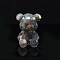 Resin Bear Display Decoration, with Cat Eye Chips inside Statues for Home Office Decorations, Colorful, 70x65x90mm