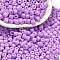 Baking Paint Pearlized Glass Seed Beads, Round Hole, Cylinder, Violet, 4.5x3.5mm, Hole: 1.2mm, about 5625pcs/pound