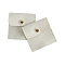 Velvet Jewelry Storage Pouches with Snap Button, for Wedding Party Packaging, Square, Beige, 8x8cm