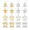 PandaHall Jewelry 16Pcs 8 Style 201 Stainless Steel Filigree Joiners Links & Pendants, Laser Cut, Sea Turtle, Golden & Stainless Steel Color, 17.5~24x11.5~21x1mm, Hole: 1.4~1.5mm, 2pcs/style