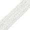 Glass Bead Strands, with Glitter Powder, Round, White, 6x5.5mm, Hole: 1mm, about 142pcs/strand, 29.92''(76cm)