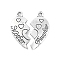 Tibetan Style Alloy Split Pendants, Heart with Word, Cadmium Free & Lead Free, Antique Silver, 23.5x20.5mm, Hole: 1.5mm