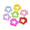 Transparent Acrylic Pendants, Flower, Mixed Color, 32x29x4mm, Hole: 3mm, about 340pcs/500g