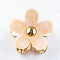 Flower Shape PVC Claw Hair Clips, with Metal Clips, Hair Accessories for Women & Girls, Beige, 68x68x35mm