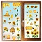 8 Sheets 8 Styles Bees Theme PVC Waterproof Wall Stickers, Self-Adhesive Decals, for Window or Stairway Home Decoration, Rectangle, Flower, 200x145mm, about 1 sheets/style