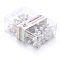 Steel Ball Positioning Head Pins, whit Plastic Pearl, for Handcrafted Garment Head, 100 Pieces/Box, Stainless Steel Color, White, 37x4mm, pin: 1mm