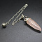 Natural Rose Quartz Bullet Cone Pointed Dowsing Pendulums, 230mm