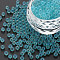 DIY Nail Art Decoration Mini Glass Beads, Tiny Caviar Nail Beads, AB Color Plated, Round, No Hole, Sky Blue, 3.5mm, about 450g/bag