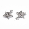 Brass Micro Pave Clear Cubic Zirconia Charms KK-E068-VF269-3