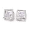 Hollow Brass Clear Cubic Zirconia Charms KK-E068-VC474-2