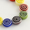 Flat Round Handmade Millefiori Glass Beads Strands X-LK-R004-20-1