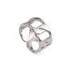 Non-Tarnish 304 Stainless Steel Curb Chains Cuff Rings for Women RJEW-G285-07P-1