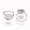 Adjustable 304 Stainless Steel Finger Rings Components STAS-E144-026-12mm-2