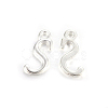 Silver Color Plated Alloy Letter Pendants X-PALLOY-J718-01S-S-1