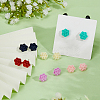 FIBLOOM 6 Pairs 6 Colors 3D Flower Polymer Clay Stud Earrings with 304 Stainless Steel Pins EJEW-FI0003-13-4