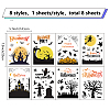8 Sheets 8 Styles PVC Waterproof Wall Stickers DIY-WH0345-053-2