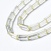 Electroplate Transparent Glass Beads Strands EGLA-T023-02-F02-3