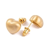 Heart Brass Stud Earrings for Women EJEW-G391-07G-3