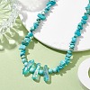 Synthetic Turquoise & Natural Quartz Crystal Chips Beaded Necklaces for Women NJEW-TA00148-2