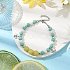 Natural Lemon Jade Beaded Anklets AJEW-AN00613-2