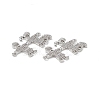 Brass Micro Pave Clear Cubic Zirconia Connector Charms KK-E068-VB333-3