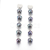 Natural Freshwater Pearl Beads Ear Studs EJEW-JE02892-02-1