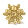 Flower Rack Plating Brass Cuff Rings for Women RJEW-G323-08G-2