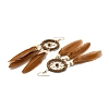 Feather Woven Net Chandelier Earrings EJEW-H090-01A-3