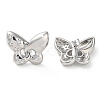 Butterfly with Star Rack Plating Brass Micro Pave Clear Cubic Zirconia Stud Earrings for Women EJEW-A045-06P-1