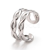 Non-Tarnish 304 Stainless Steel Hollow Chunky Open Cuff Ring for Women RJEW-A005-40P-2