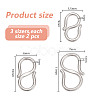 ARRICRAFT 6Pcs 3 Styles Rhodium Plated 925 Sterling Silver S-Hook Clasps FIND-AR0004-44P-2