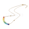 Shell Pearl & Faceted Glass Beads Pendant Necklace for Teen Girl Women X1-NJEW-TA00012-2