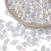 Electroplate Transparent Glass Faceted Teardrop Beads EGLA-YWC0001-01-2
