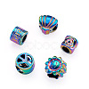 Fashewelry 50Pcs 5 Style Rainbow Color Alloy European Beads FIND-FW0001-32-NR-3