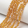 Electroplate Glass Beads Strands EGLA-A034-T1mm-K18-1