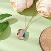 Chakra Yoga Gemstone Pendant Necklaces NJEW-JN05083-02-2