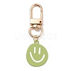 Spray Painted Alloy Smiling Face Pendant Decorations HJEW-JM00662-2