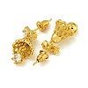 Brass Clear Cubic Zirconia Dangle Stud Earrings for Women EJEW-G405-01G-2