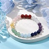 Chakra 8mm Round Natural Quartz Crystal & Amethyst & Lapis Lazuli & Quartz & Green Aventurine & Rose Quartz & Red Jasper BJEW-JB10624-03-2