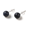 Natural Lapis Lazuli Stud Earrings G-B075-02P-08-1