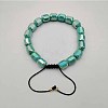 Adjustable Electroplated Faceted Cube Glass Braided Beaded Bracelets for Women Men DM4334-10-1