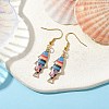 Light Gold Alloy Enamel Dangle Earrings EJEW-JE05607-01-2