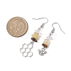 Natural Mixed Stone Bees Dangle Earrings EJEW-JE06151-3