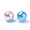 Rainbow Acrylic Imitation Pearl Beads OACR-R065-5mm-05-2