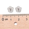 5-Petal Brass Micro Pave Clear Cubic Zirconia Bead Caps ZIRC-P001-31P-3