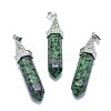 Natural & Dyed Ruby in Zoisite Pointed Pendants G-G795-01P-12-1