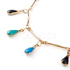 304 Stainless Steel Teardrop Charm Anklets AJEW-AN00385-2